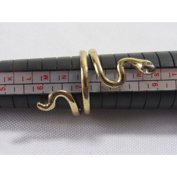 Gold Tone Snake Rhinestone Rape Around Ring 7" Cottagecore Whimsygoth Y2K Rave - Picture 5 of 6